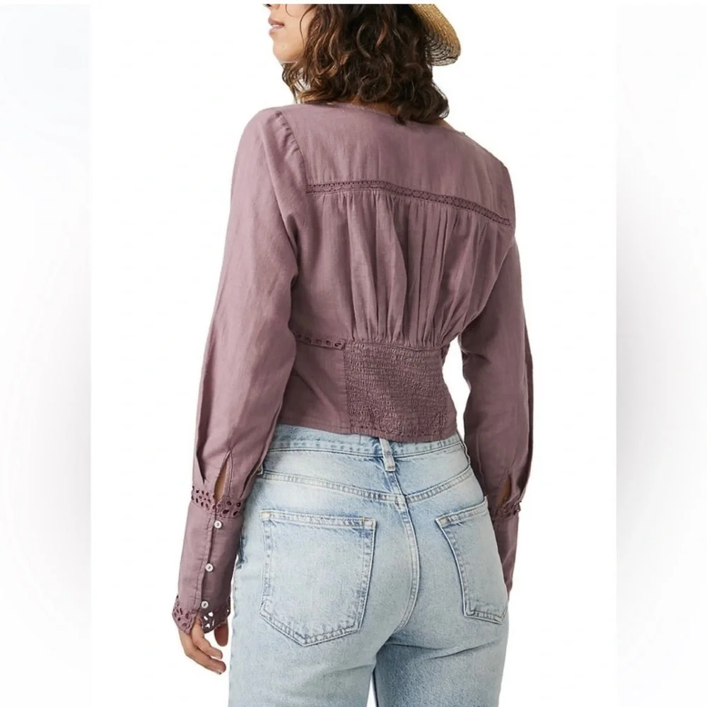 NWOT Free People Roan Roug Joi Woven Square Neck Top